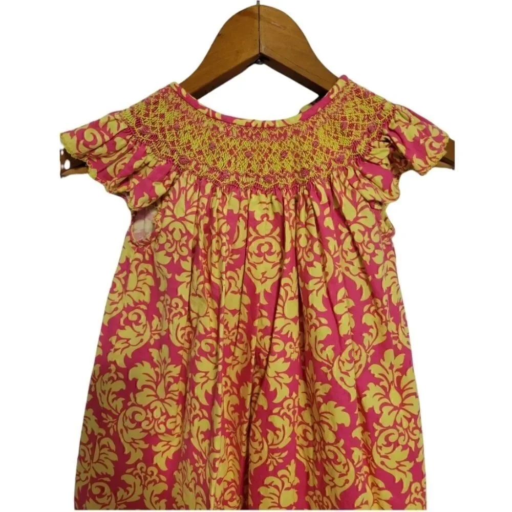 Le Za Me Hand Smocked Smocked Angel Sleeve Dress 4